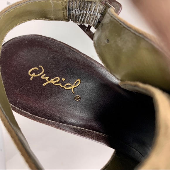 8 olive drab vegan high heel sling back platform - Picture 7 of 8